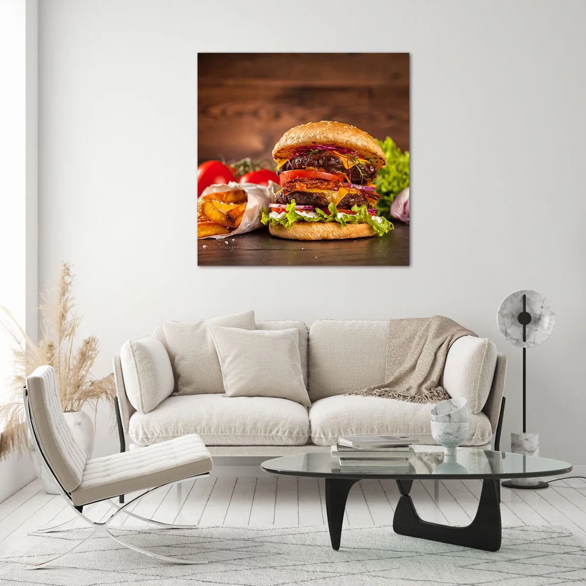 Glastavla - Bild på glas - Förbjuden frukt - 60x60 cm