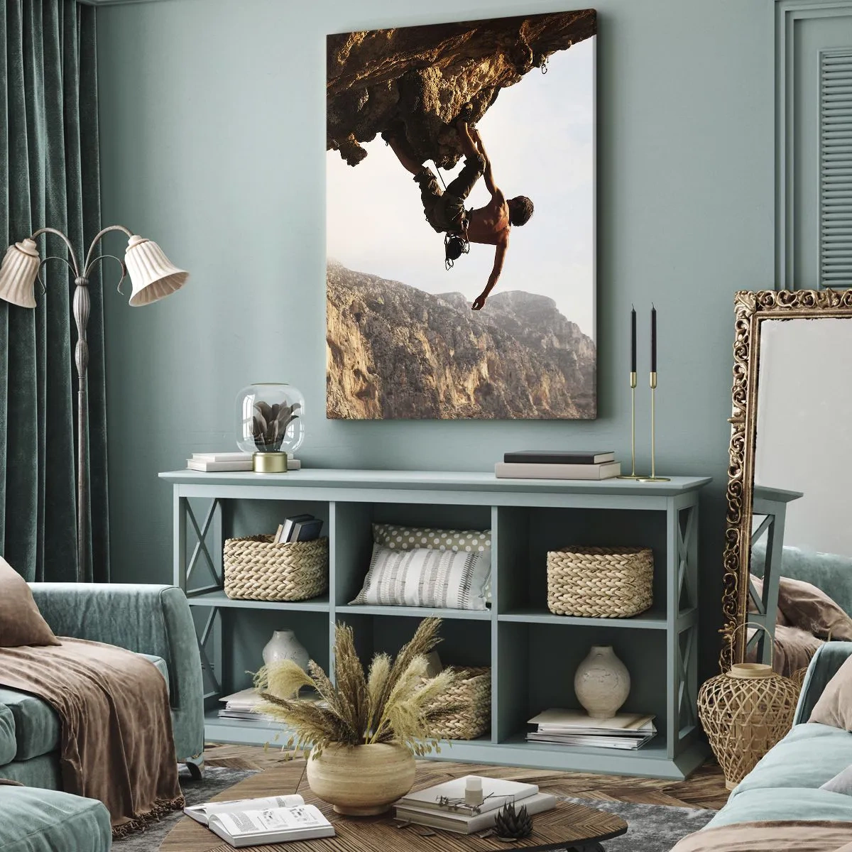 Canvastavla - Bild på duk - Världen i näven - 50x70 cm