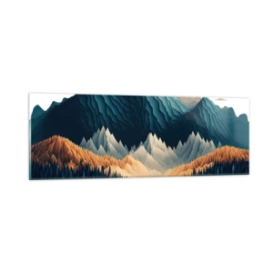 Glastavla - Bild på glas - Perfekt bergslandskap - 90x30 cm