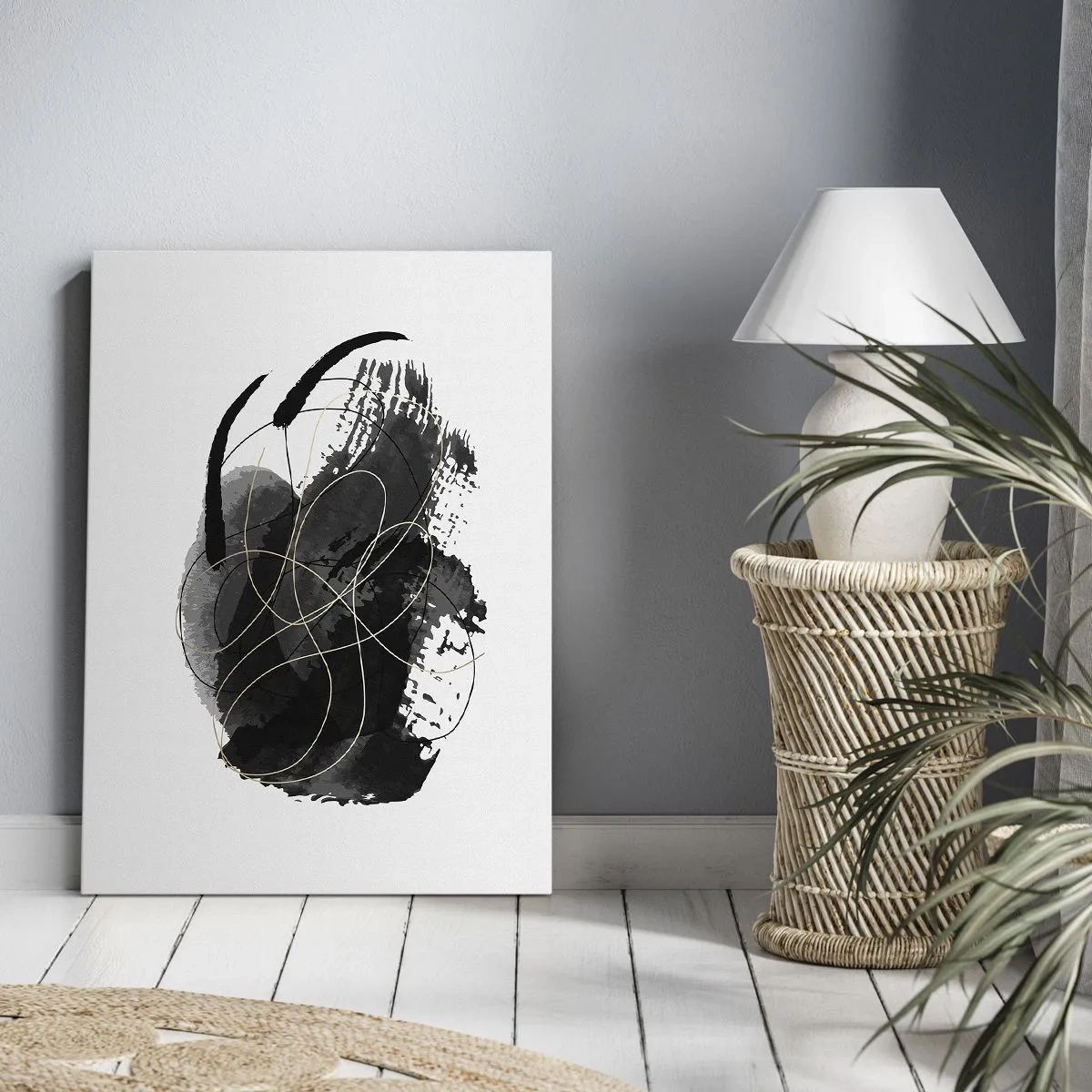 Canvastavla - Bild på duk - Uppkommen ur svärta - 50x70 cm