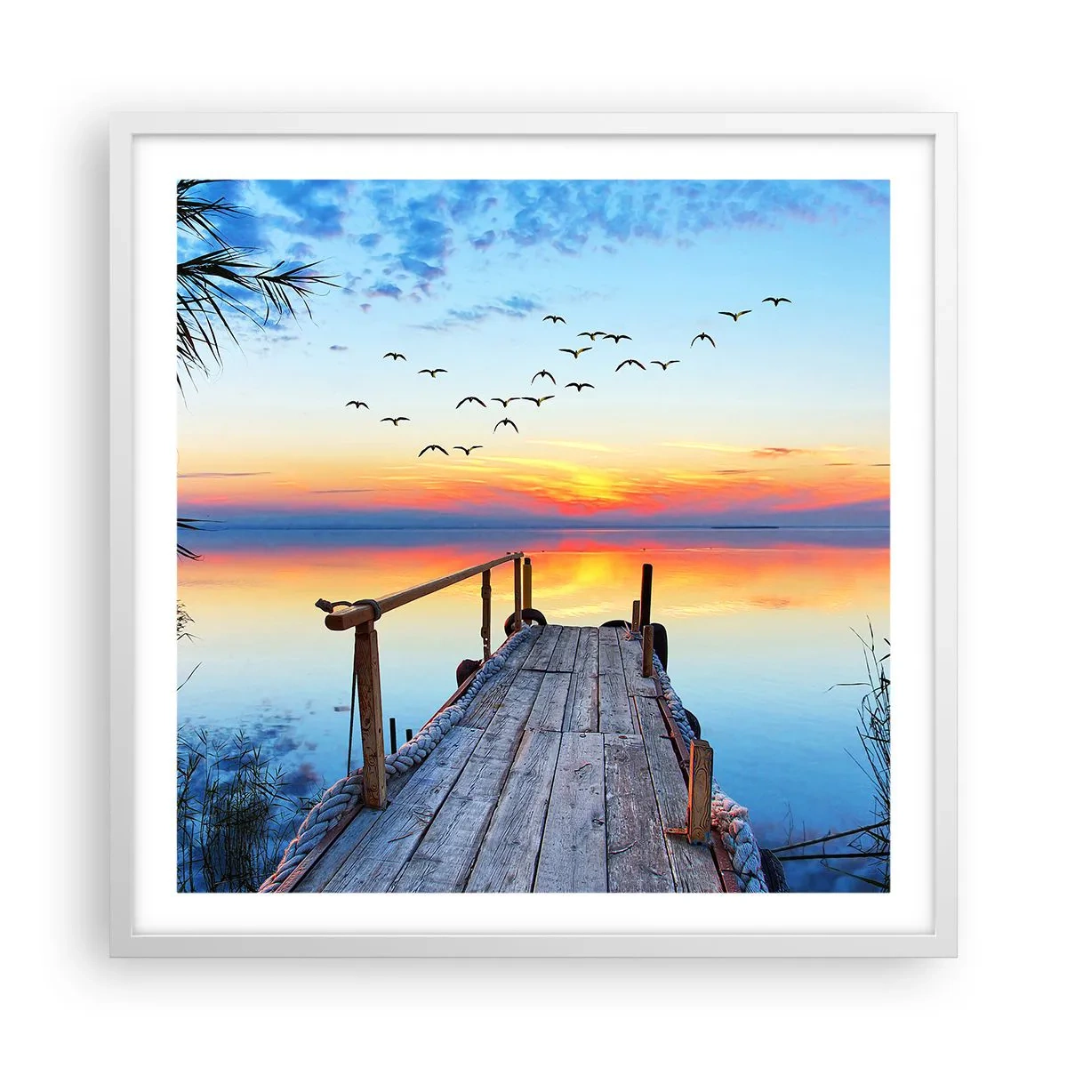 Affisch i vit ram - Dags att vända hem... - 60x60 cm