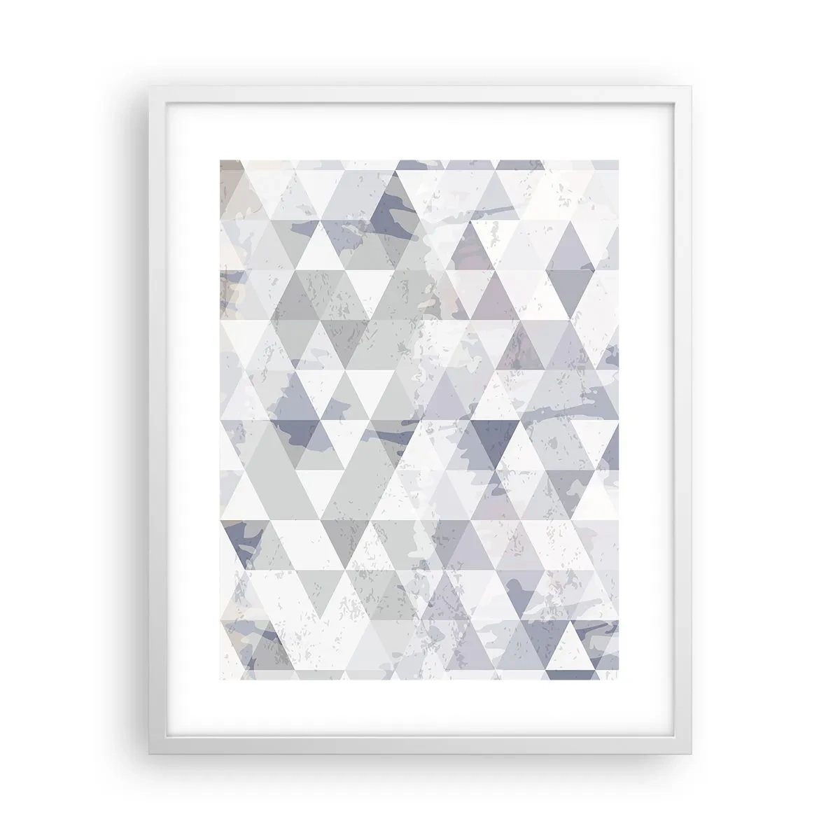 Affisch i vit ram - Trianglar - 40x50 cm