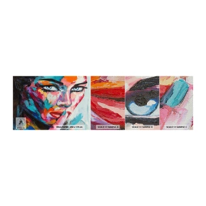 Provbit av fototapet Premium Canvas - Vår första hemlighet - Porträtt av en kvinna, Ansikte, Bit - 100x30 cm