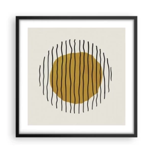 Affisch i svart ram - Abstraktion som darrar av glöd - 50x50 cm