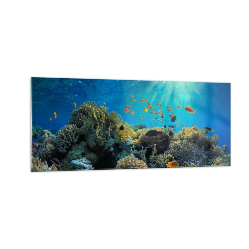 Glastavla - Bild på glas - Undervatenskatter - 100x40 cm