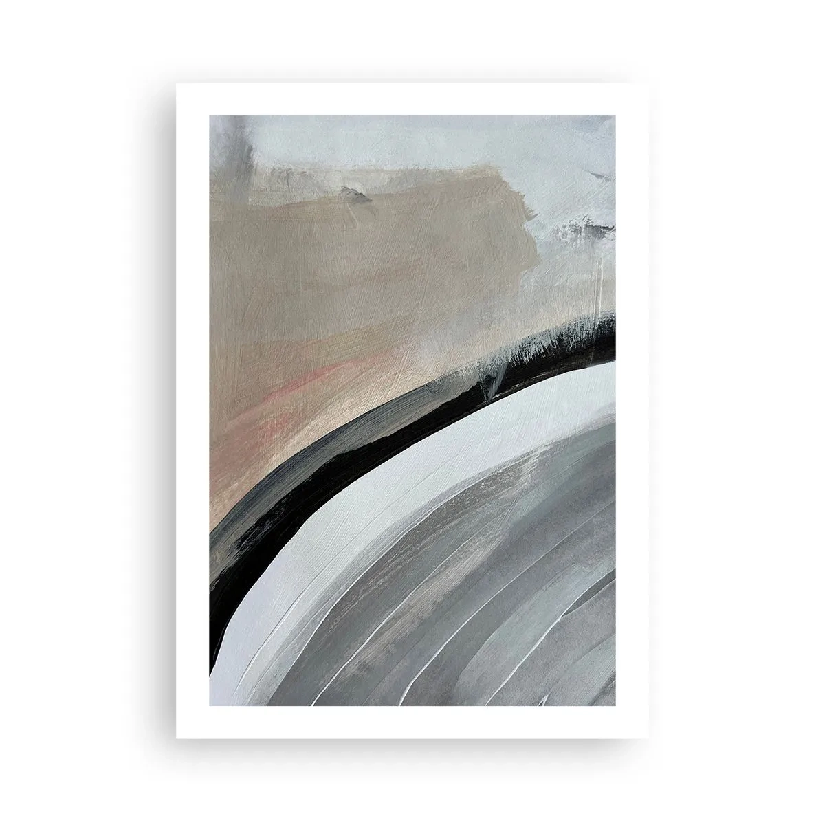Affisch - Komposition: en båge av svart och grått - 50x70 cm