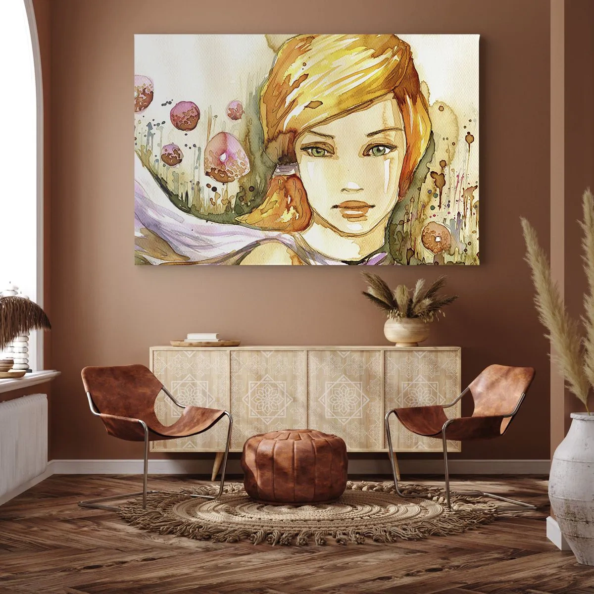 Canvastavla - Bild på duk - Smaragdblick som tystar ner ilska - 120x80 cm