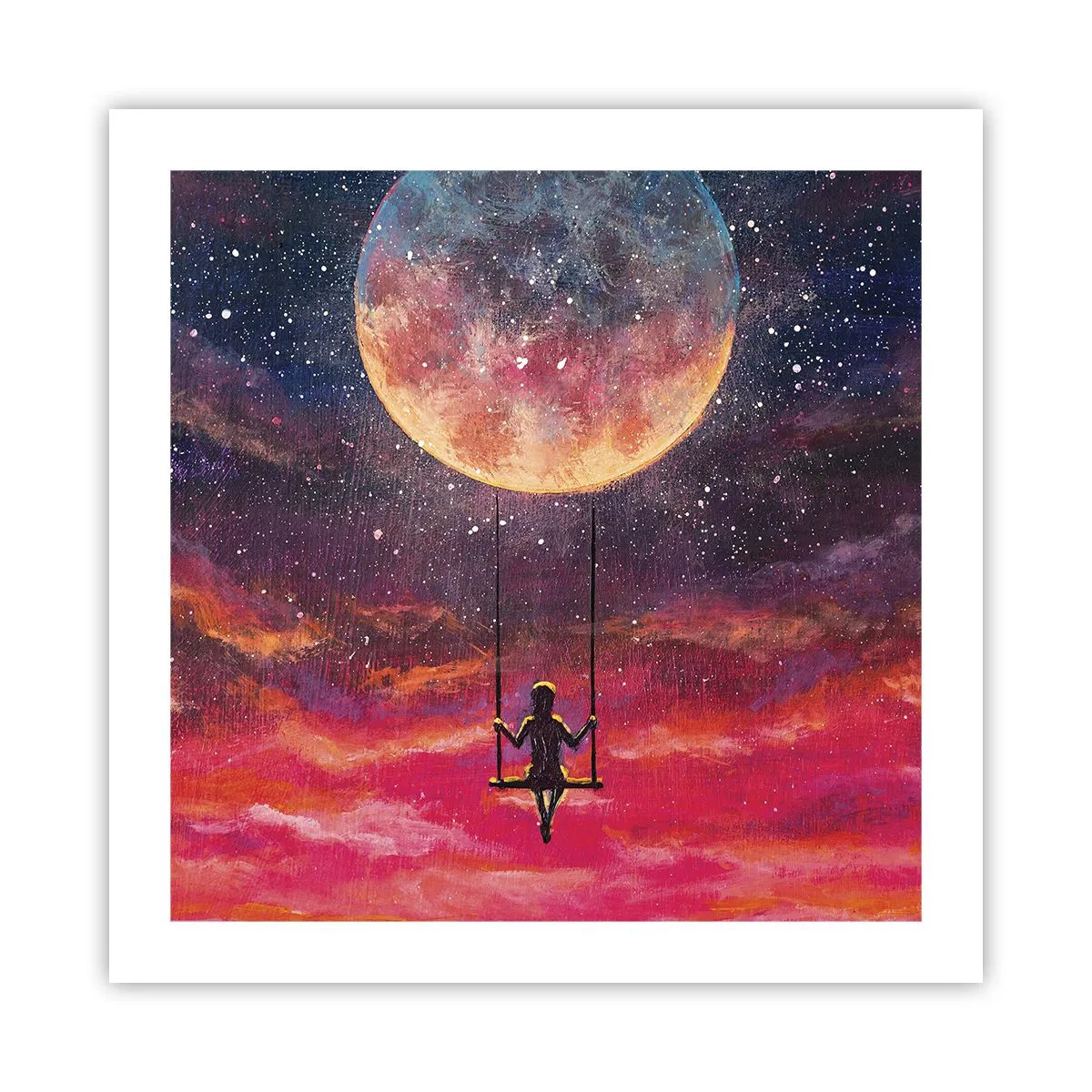Affisch - Sväva i molnen - 50x50 cm