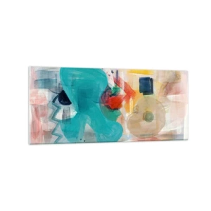 Glastavla - Bild på glas - Ett färgglatt spel - 120x50 cm