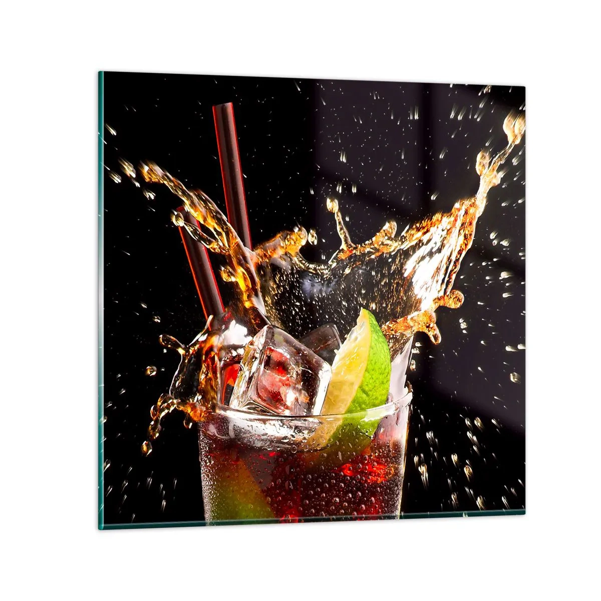 Glastavla - Bild på glas - Färgernas glädje och energi - 60x60 cm