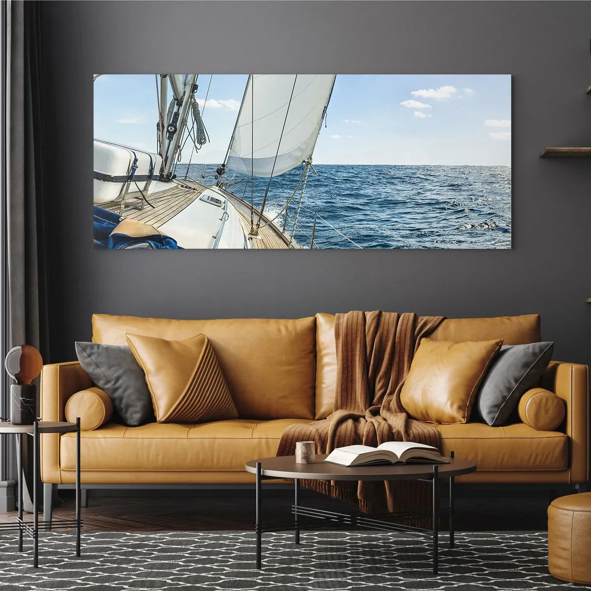 Glastavla - Bild på glas - Heja äventyret - 100x40 cm