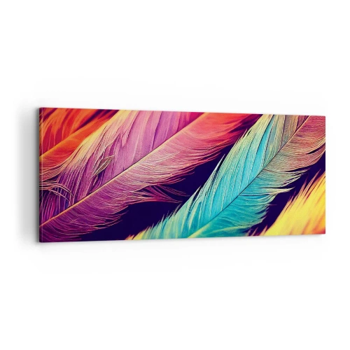 Canvastavla - Bild på duk - Fjäderlik regnbåge - 100x40 cm