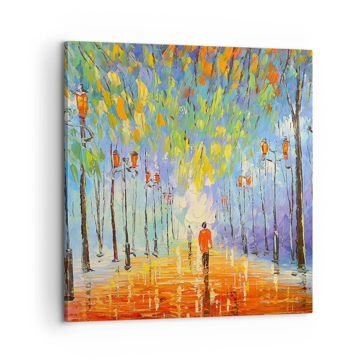 Canvastavla - Bild på duk - Regnets nattvisa - 60x60 cm