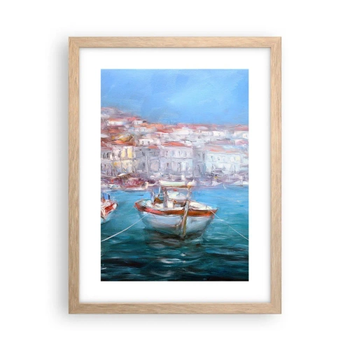 Affisch i ram av ljusek - Italiensk vik - 30x40 cm