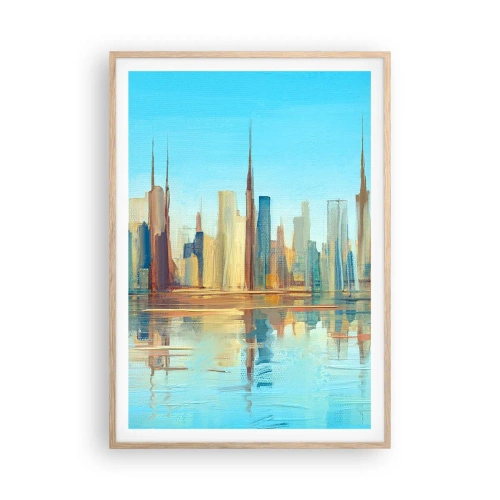 Affisch i ram av ljusek - Solig metropol - 70x100 cm