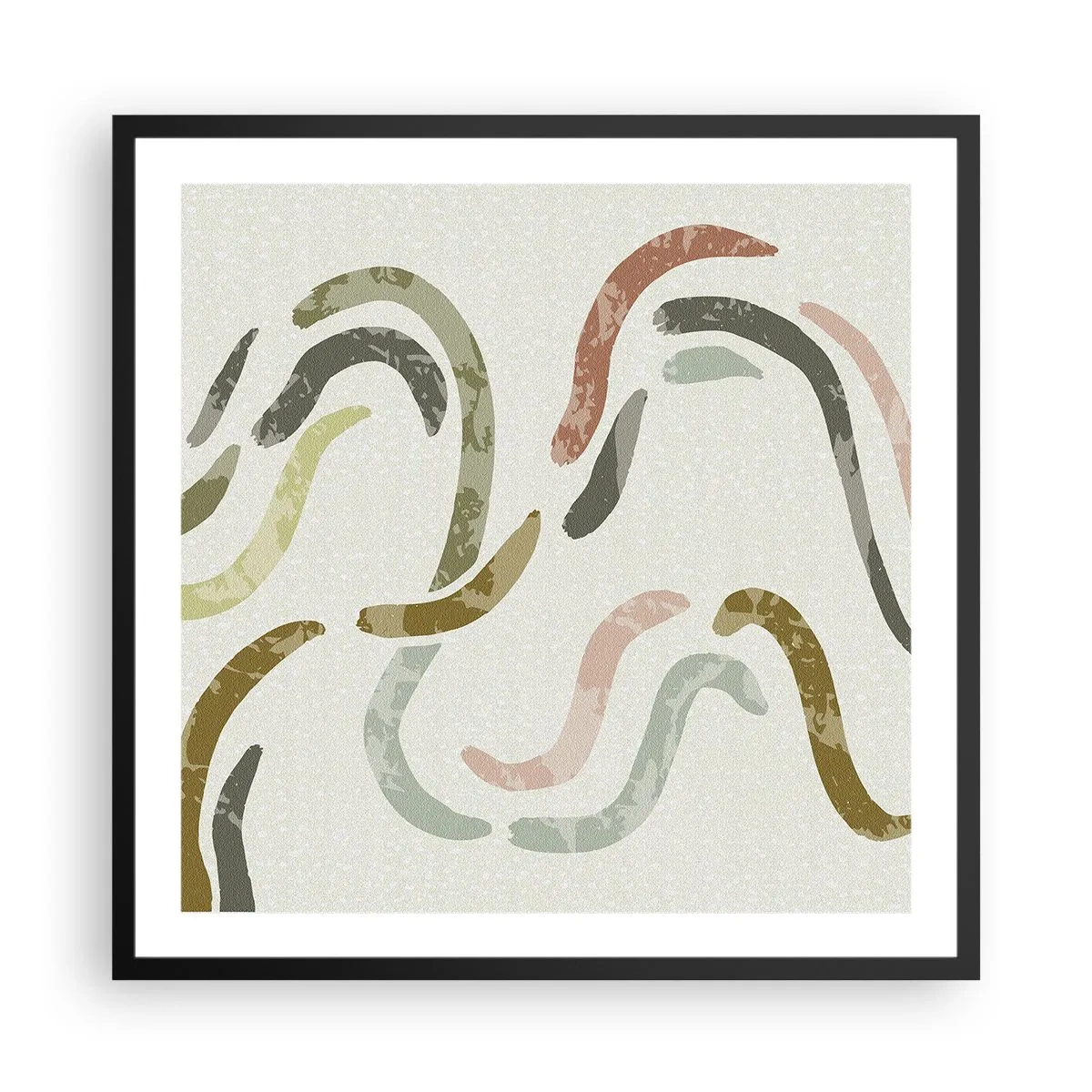 Affisch i svart ram - Abstraktionens glada dans - 60x60 cm