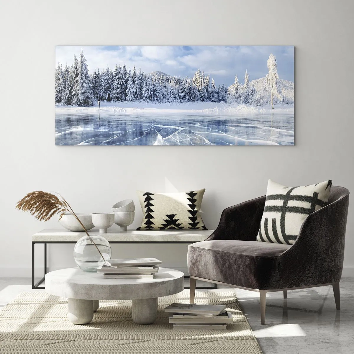 Glastavla - Bild på glas - Bedårande och kristallisk vy - 120x50 cm