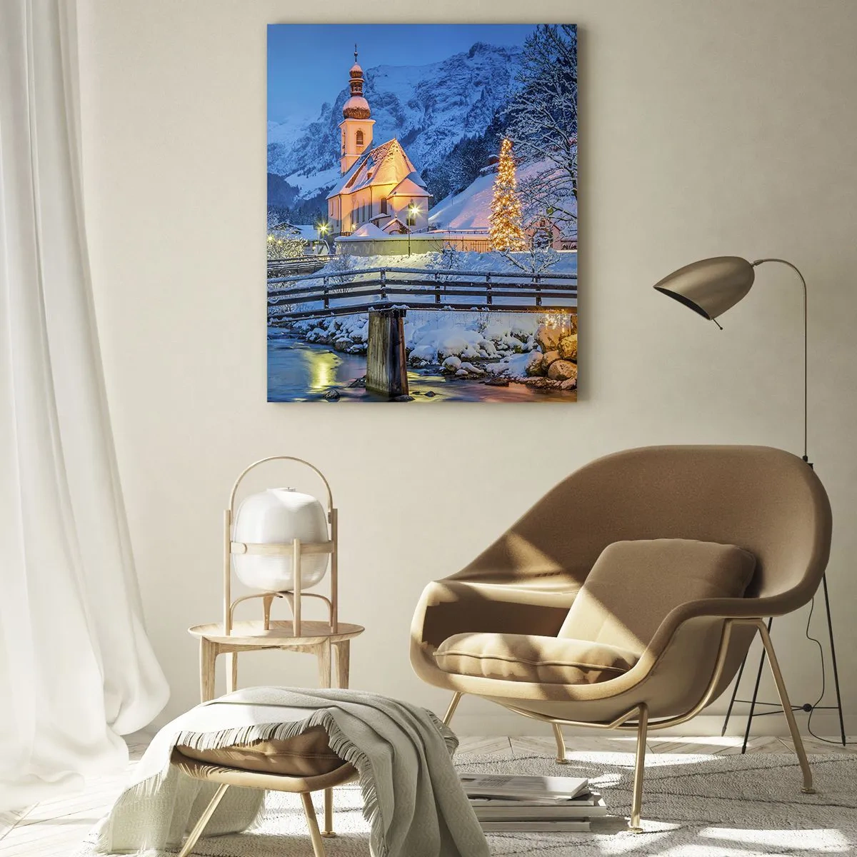 Glastavla - Bild på glas - Julens anda - 50x70 cm