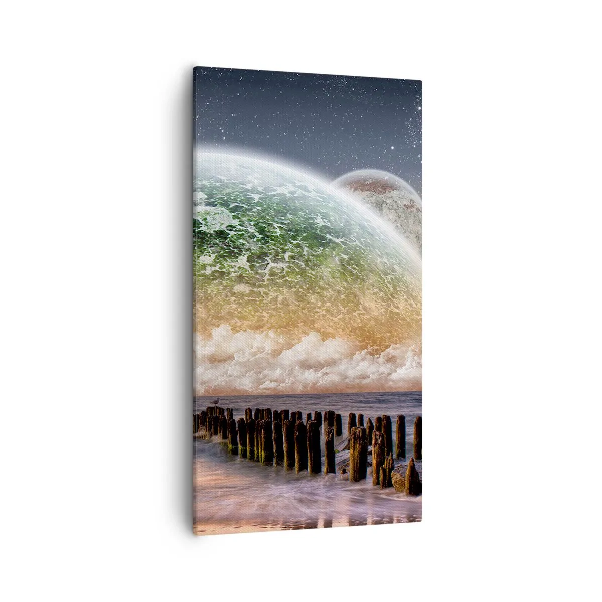 Canvastavla - Bild på duk - Och världen uppstod ur vatten - 55x100 cm