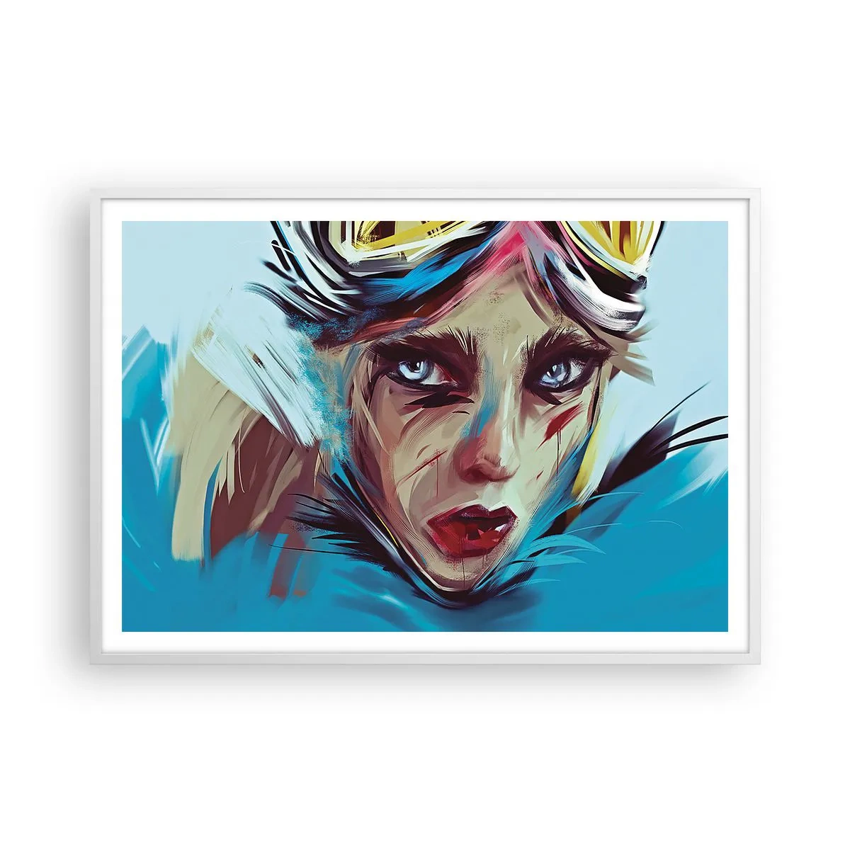 Affisch i vit ram - Vägkämpe - 100x70 cm