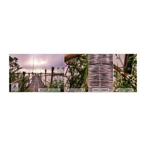 Provbit av självhäftande fototapet Deluxe Sticker - Asiens lugn och tystnad - Landskap, Flod, Bambu - 100x30 cm