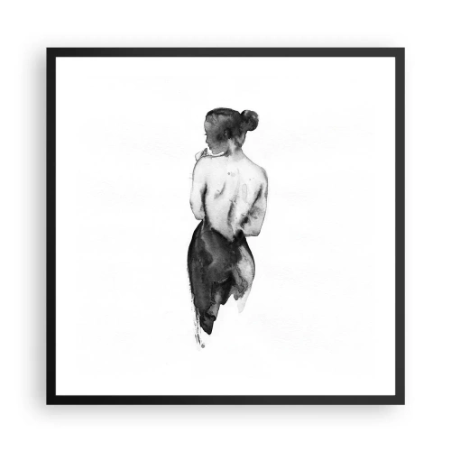 Affisch i svart ram - Världen försvinner i hennes närvaro - 60x60 cm