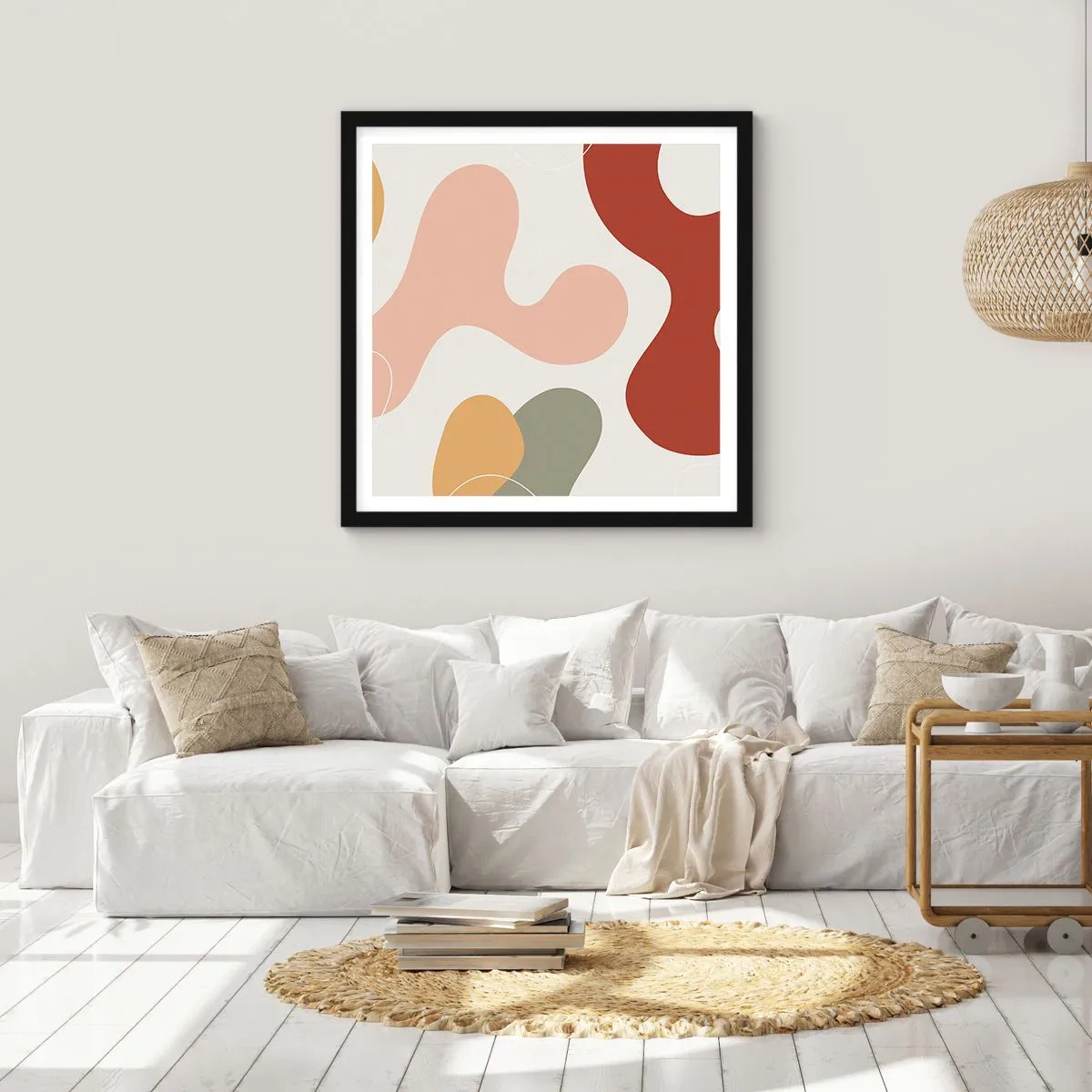 Affisch i svart ram - Ornamental zig-zack? - 50x50 cm