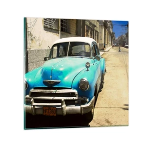 Glastavla - Bild på glas - Evviva Cuba! - 60x60 cm