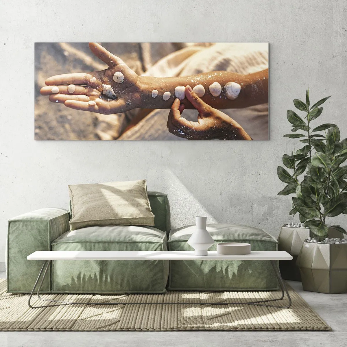 Glastavla - Bild på glas - Skönhet inom handens räckvidd - 140x50 cm