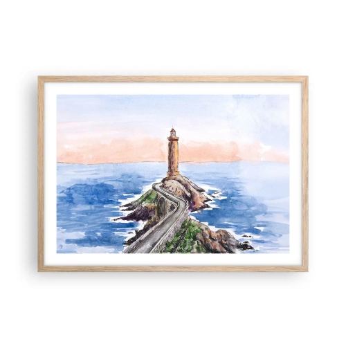 Affisch i ram av ljusek - Vänd mot havet - 70x50 cm