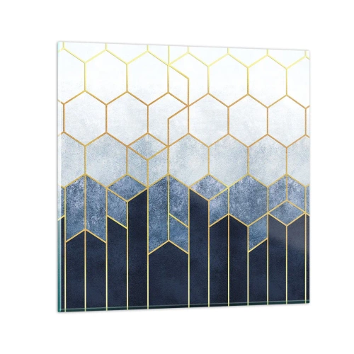 Glastavla - Bild på glas - Komposition i synkoprytm - 30x30 cm