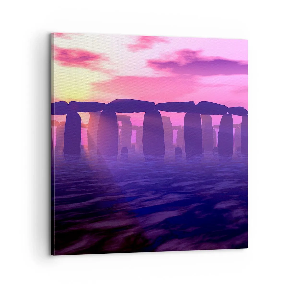 Canvastavla - Bild på duk - Gryningens hemlighet i dimma - 60x60 cm