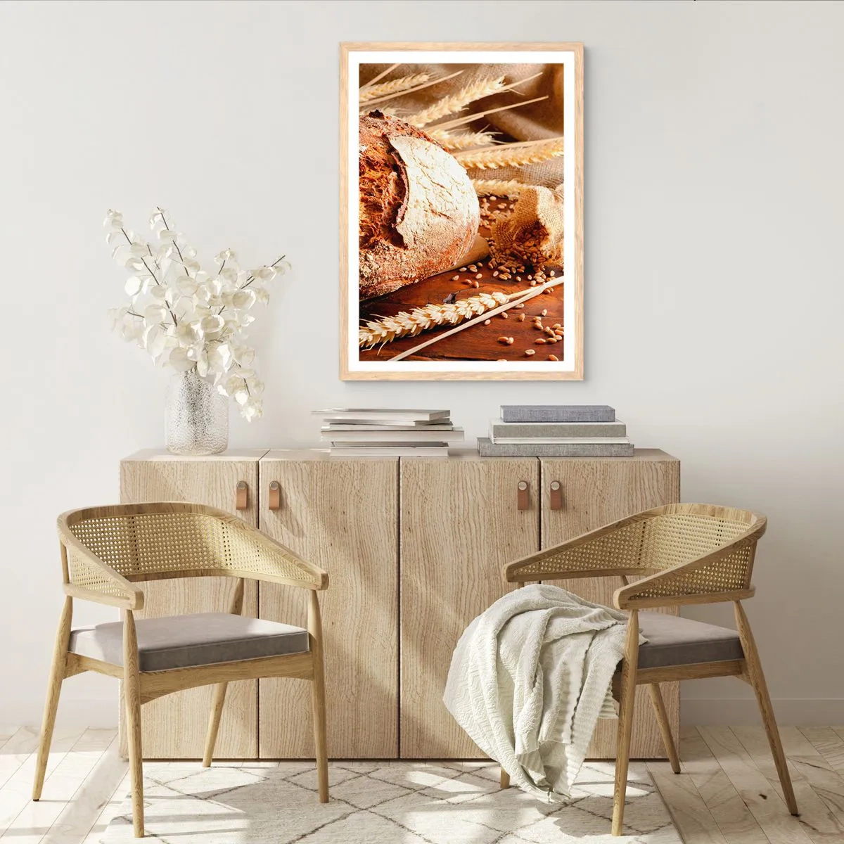 Affisch i ram av ljusek - Aptitlig, doftande, knaprig - 70x100 cm