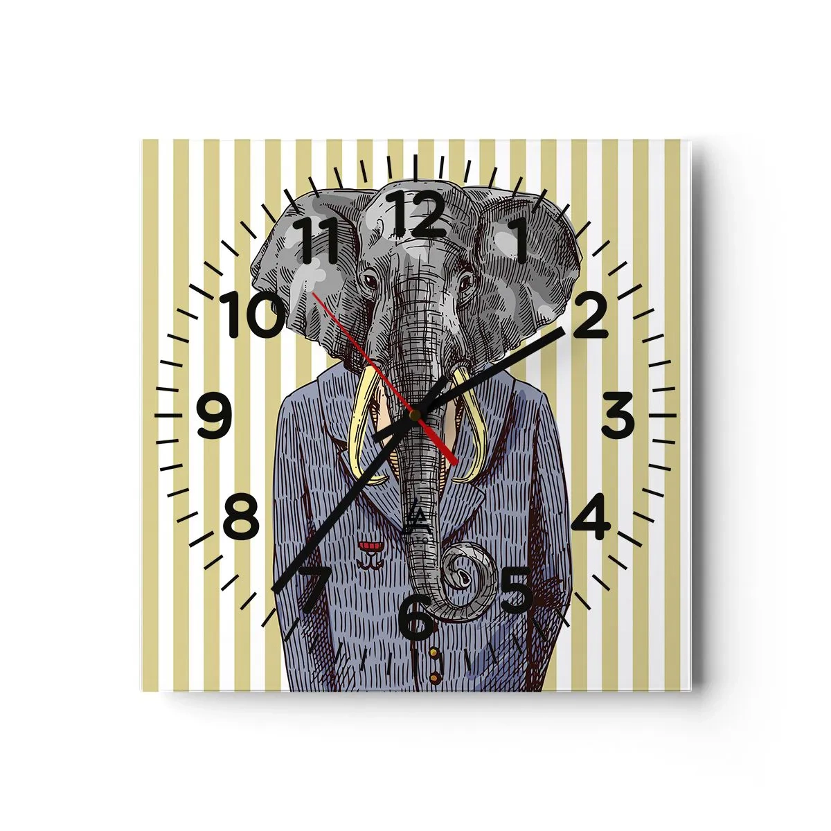 Väggklocka - Klocka på glas - Elegant ur naturen - 30x30 cm