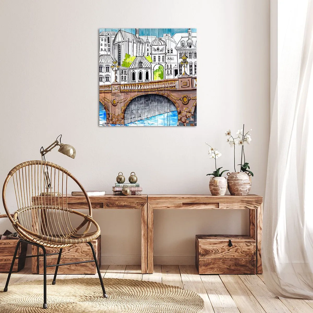 Canvastavla - Bild på duk - Stad som målad - 30x30 cm