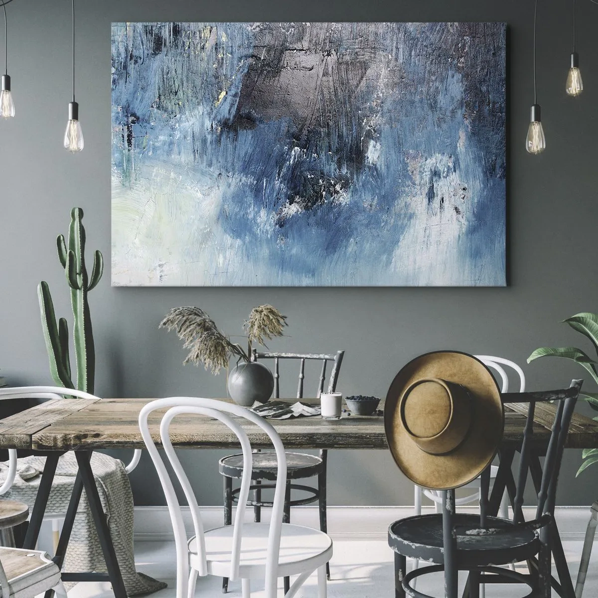 Canvastavla - Bild på duk - Blå rapsodi - 120x80 cm
