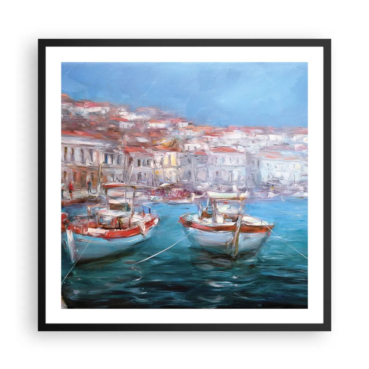 Affisch i svart ram - Italiensk vik - 60x60 cm