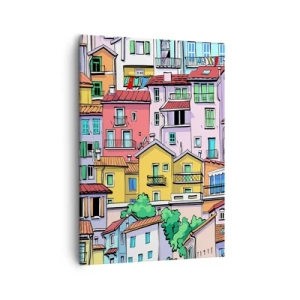 Canvastavla - Bild på duk - Gladlynt stad - 50x70 cm
