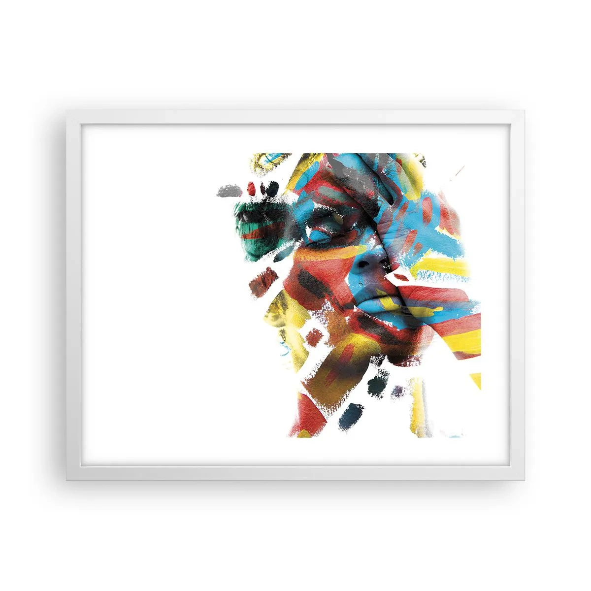 Affisch i vit ram - Färgrik personlighet - 50x40 cm