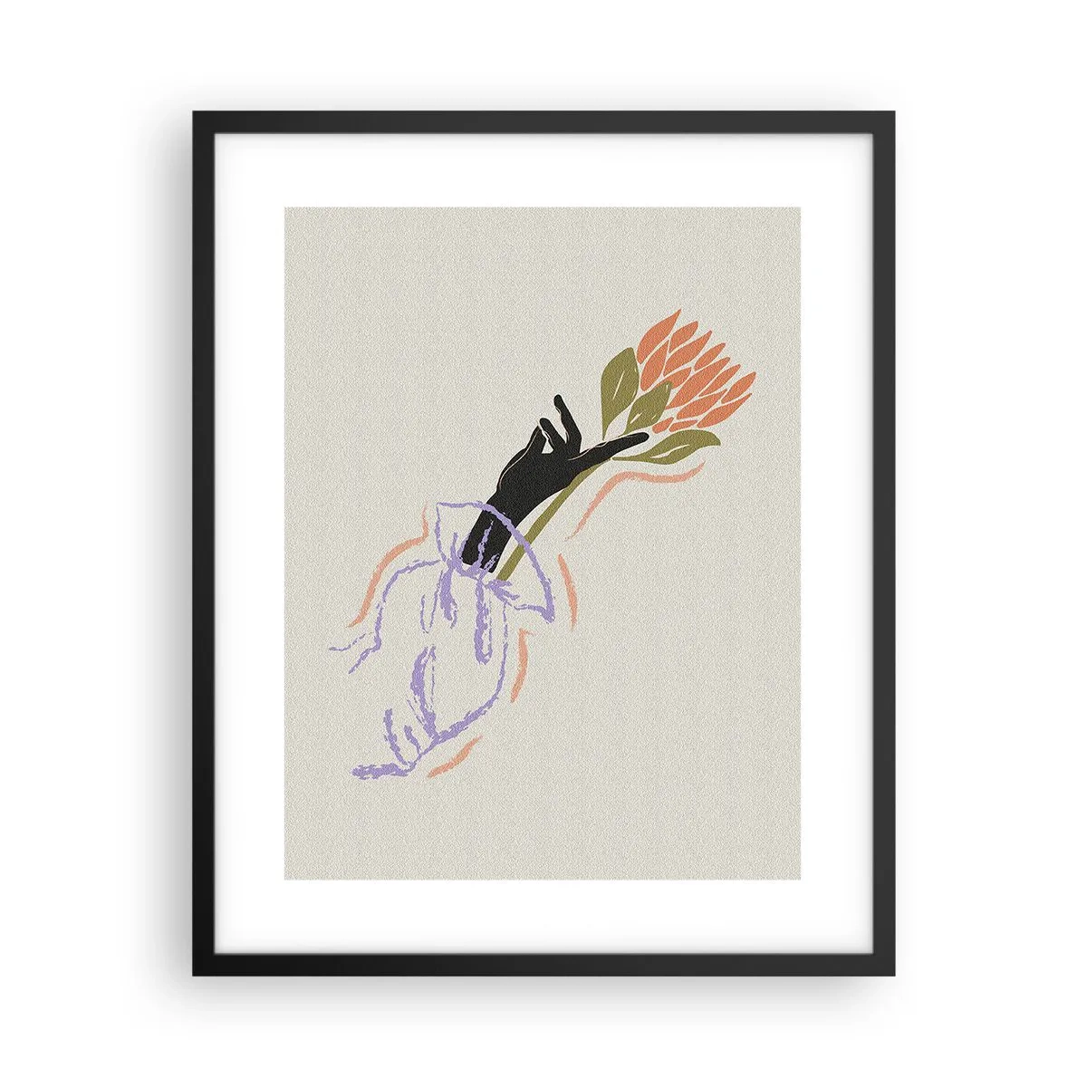 Affisch i svart ram - En systerlig beröring - 40x50 cm