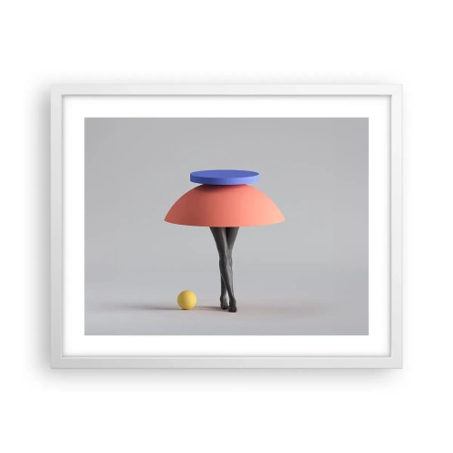 Affisch i vit ram - Surrealistisk komposition - 50x40 cm