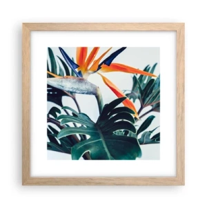 Affisch i ram av ljusek - Fågelbuske - 30x30 cm