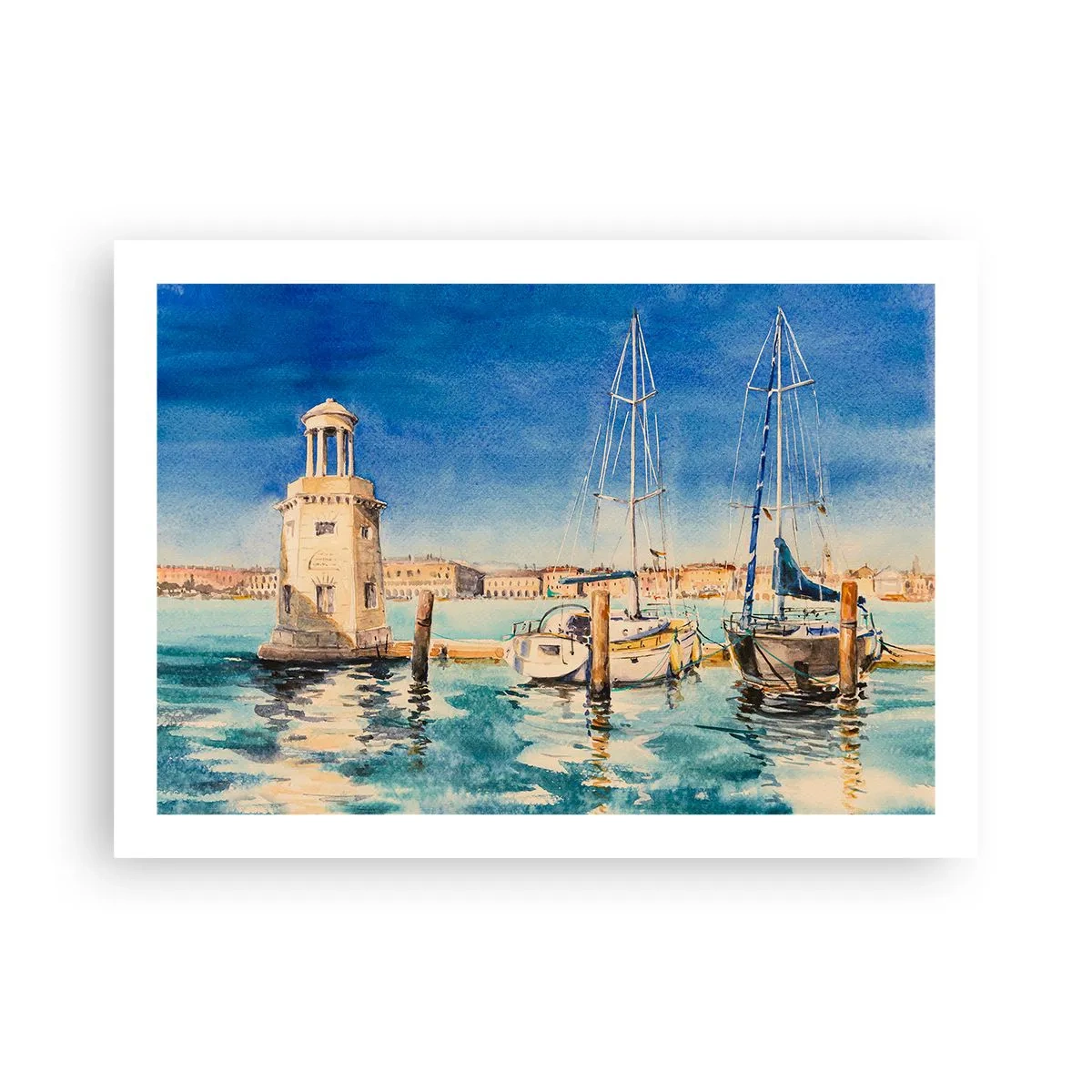Affisch - Solig lagun - 70x50 cm