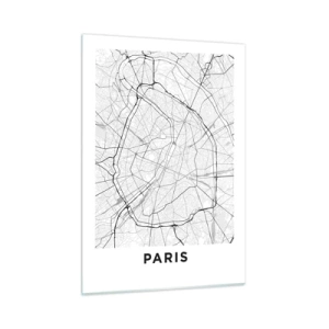Glastavla - Bild på glas - Paris blomma - 50x70 cm