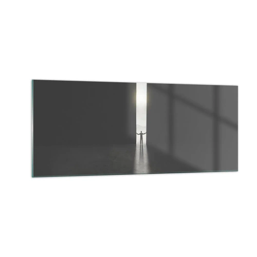 Glastavla - Bild på glas - Ett steg mot den ljusa framtiden - 100x40 cm