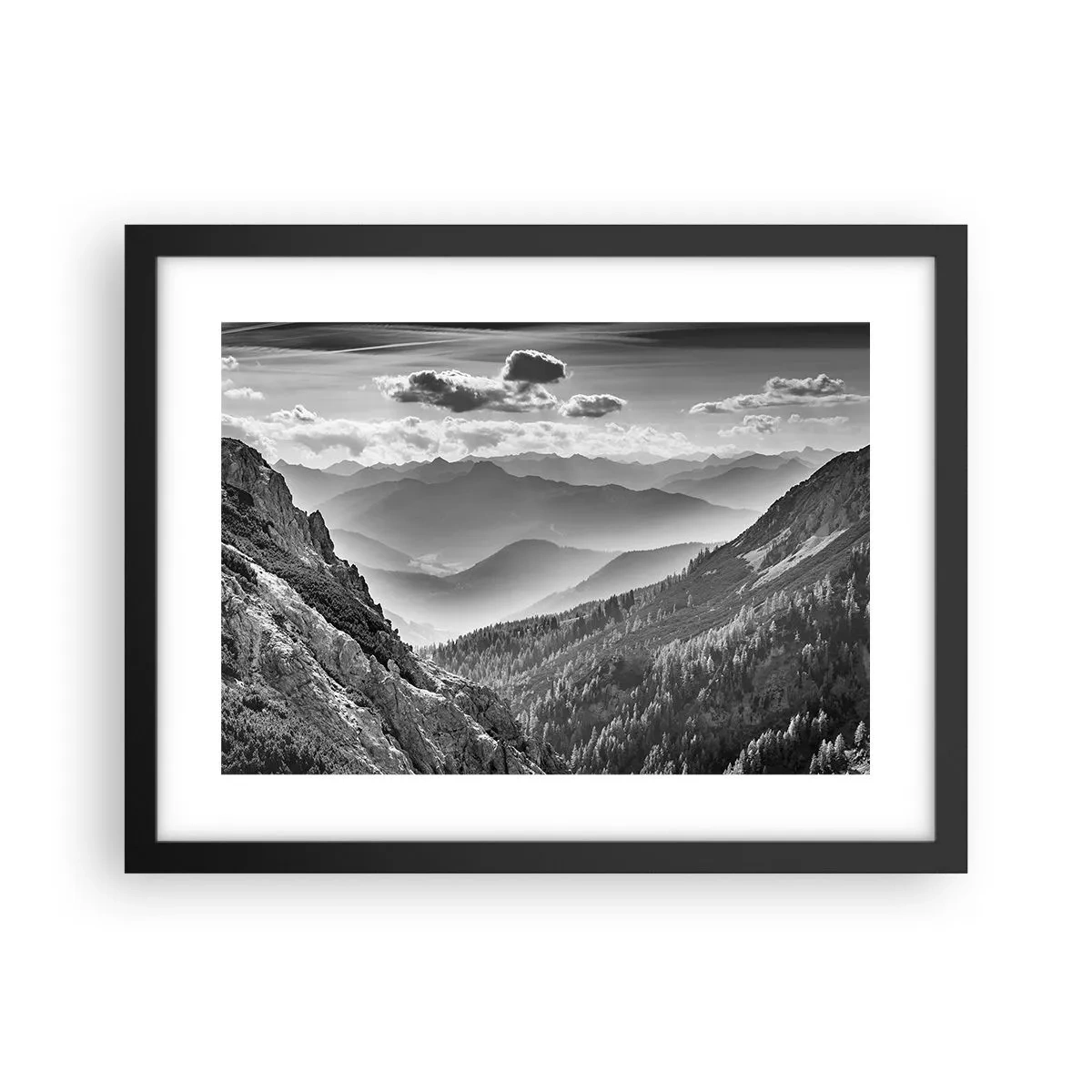 Affisch i svart ram - Ända fram till horisonten - 40x30 cm