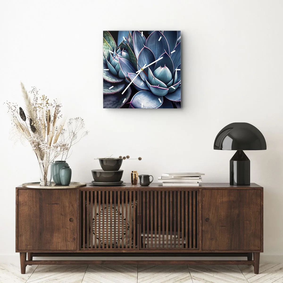 Väggklocka - Klocka på glas - Vital kraft - 30x30 cm