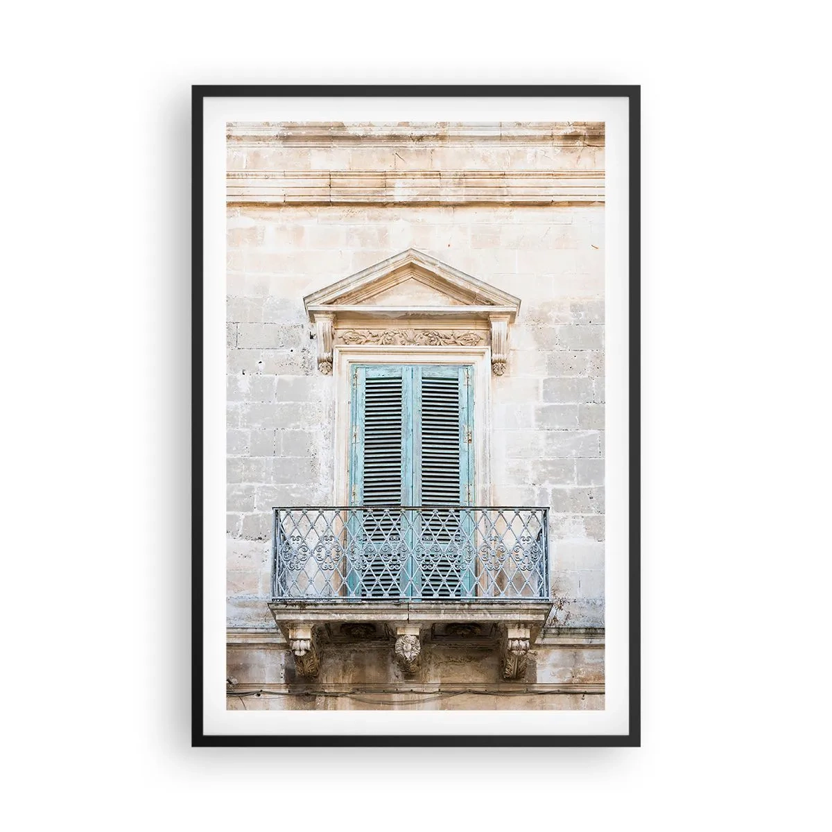 Affisch i svart ram - Italiens unika charm - 61x91 cm