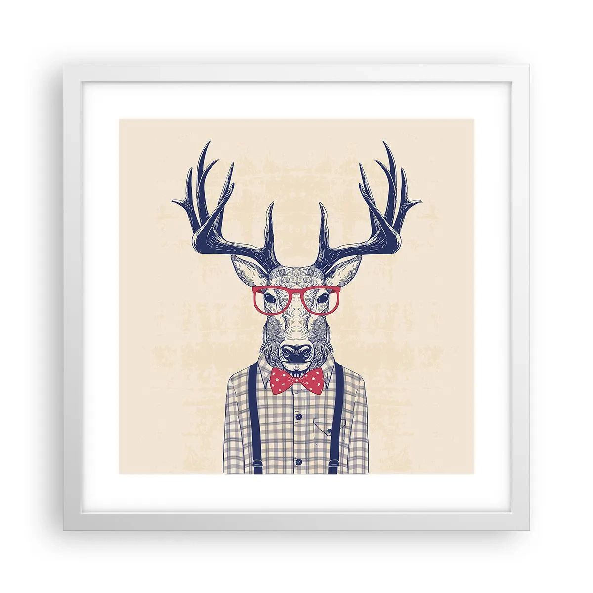 Affisch i vit ram - Rolig extravagans - 40x40 cm