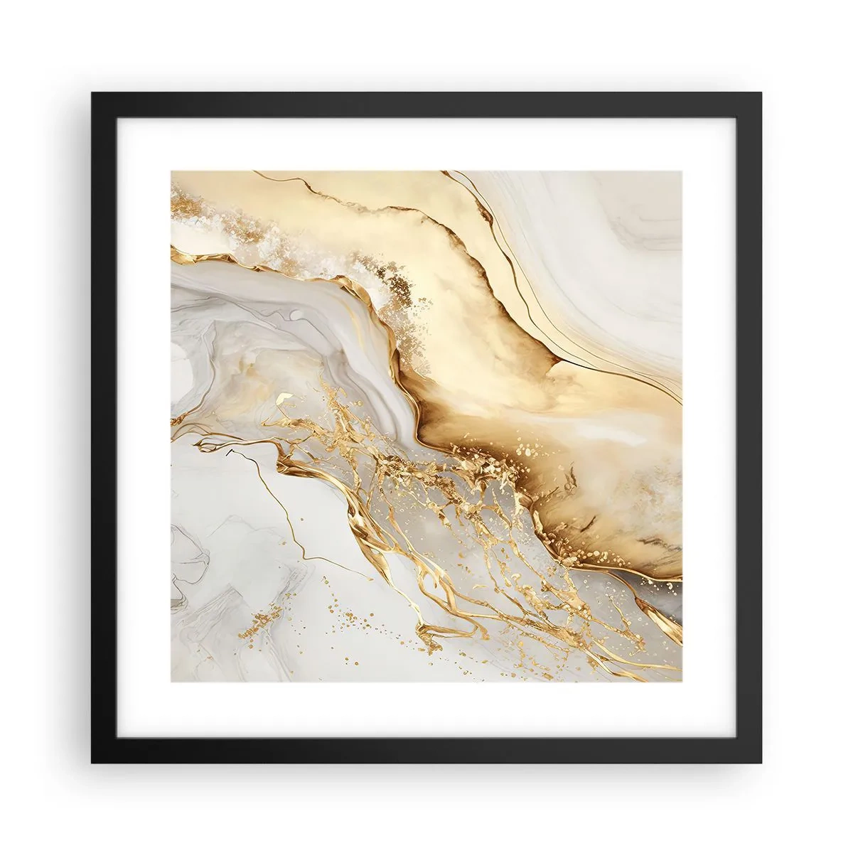 Affisch i svart ram - Abstraktion: skönhet och godhet - 40x40 cm